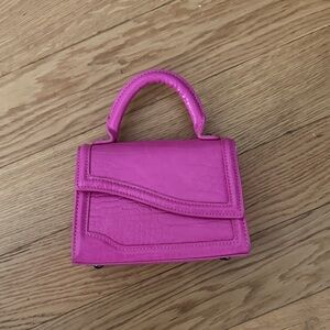 Pink Croc-Embossed Women's Handbag